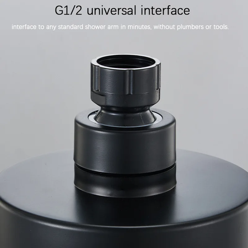 Black 4-inch Wall Mount Shower Head 2 Black 4-inch Wall Mount Shower Head - Image 2