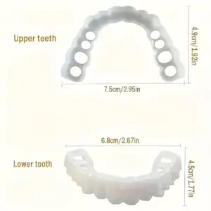 Set of 4 Adjustable White Dentures for Upper and Lower Jaws 7 S8478ad232b0d4c5baf0c5c0bad374e3fa