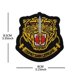 Malaysian Flag Embroidered Patch with Hook & Loop 11 S84a643037a8b475cb53feb99b65a9efad