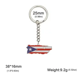 Enamel Puerto Rico Flag Keychain Stainless Steel 12 S84f1cd61c73248919c97a512ccf6634f4