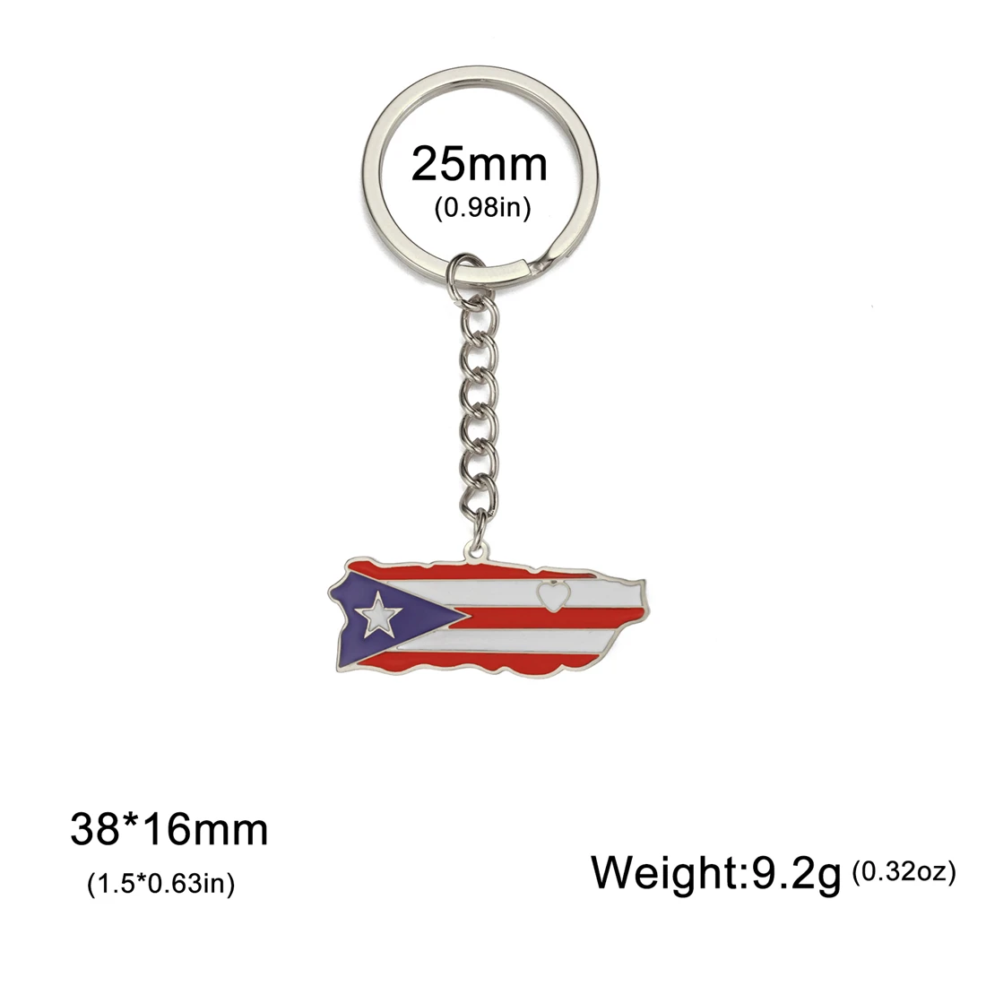 Enamel Puerto Rico Flag Keychain Stainless Steel 6 Enamel Puerto Rico Flag Keychain Stainless Steel - Image 6