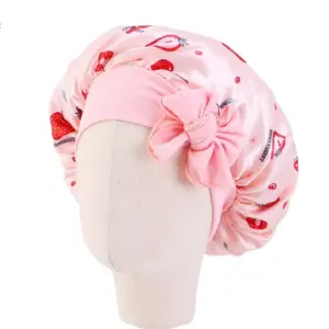 Pink Satin Sleep Cap for Children 2-8 13 S85b4271dccf94969bb91e8a72f944e49D