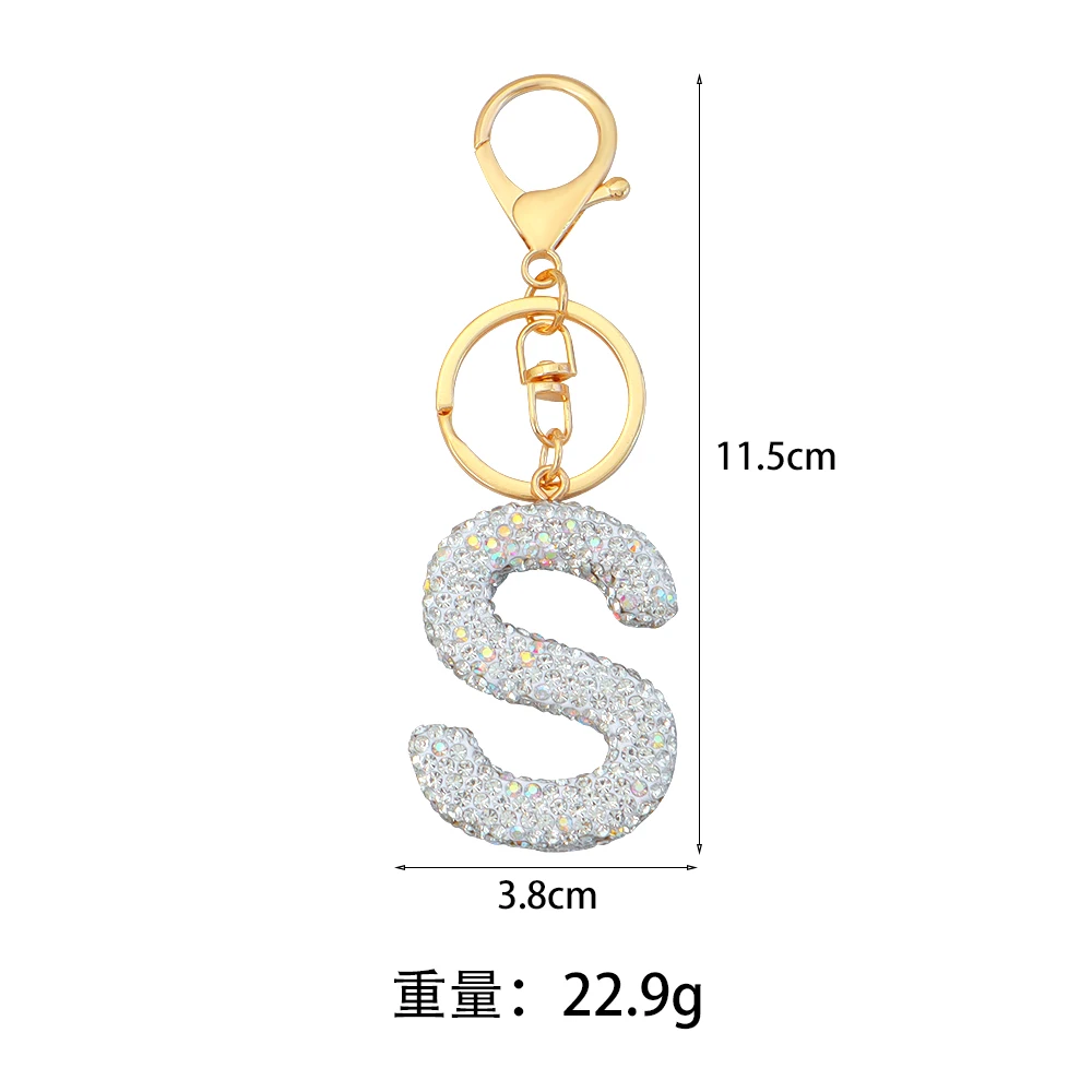 Sparkling Rhinestone Letter Keychain for Bags 3 Sparkling Rhinestone Letter Keychain for Bags - Image 3