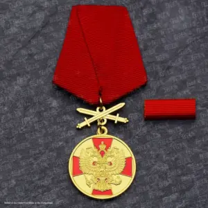 Russian Double-Headed Eagle Medal with Red Ribbon