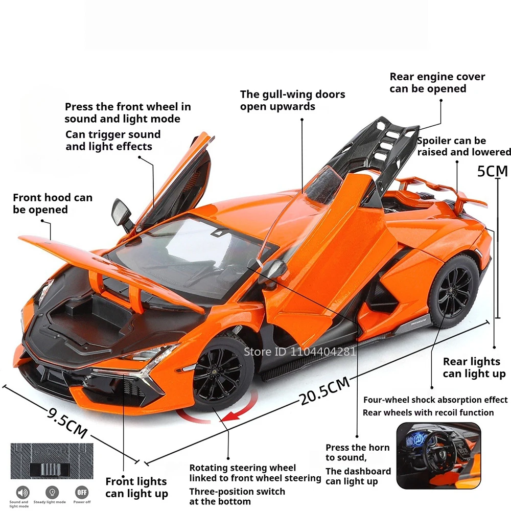 Revuelto LP700 1:24 Diecast Model Car 2 Revuelto LP700 1:24 Diecast Model Car - Image 2