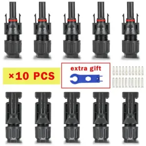 10-Pack PV Solar Connectors 1000V 30A 9 S86a52665a4ba4ca1b75782ab855be447p
