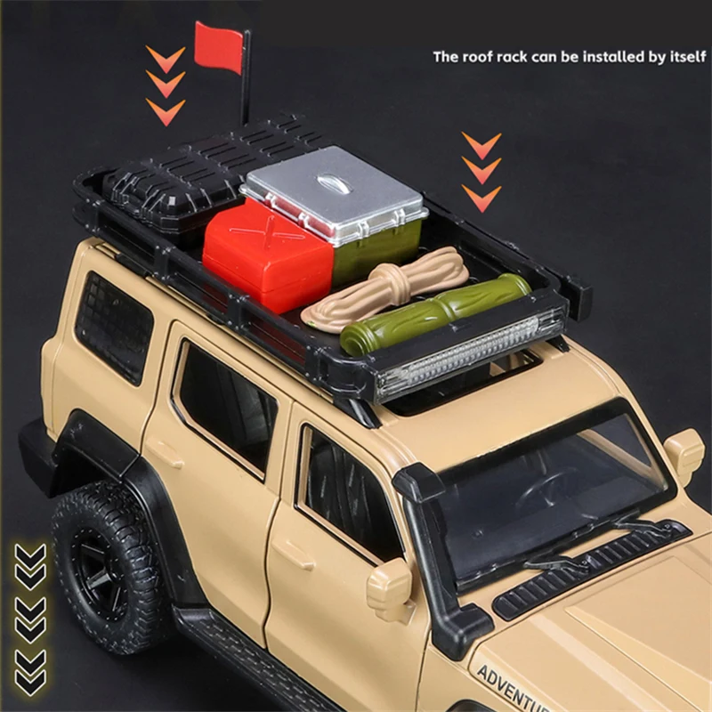 Black 1:24 Off-Road SUV Model with Sound & Light 5 Black 1:24 Off-Road SUV Model with Sound & Light - Image 5