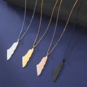 Stainless Steel Israel Palestine Map Necklace 13 S8703dc7f37b441238583697748f9d758d
