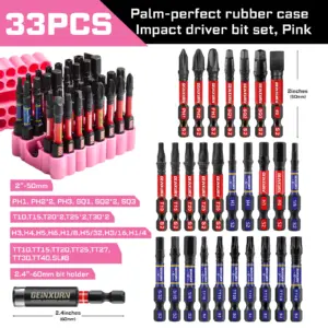 Impact Screwdriver Bits Set 33-Piece High-Hardness S2 Steel 17 S879cbccb68e84710a45f246fadf7026aH