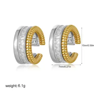 Stainless Steel Clip Earrings Model T531 11 S87bd1a4b6a5d488b9155d40059eb83a0n