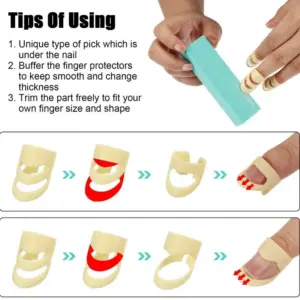 Beige Guitar Finger Picks Set for Adults 10 S8812464a083a48b1947812aa6d5a50aaY