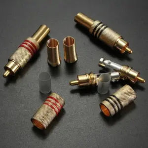 Premium Gold RCA Male Plugs for Audio/Video 11 S886a7e53770b4c40827099038a96ba5eA