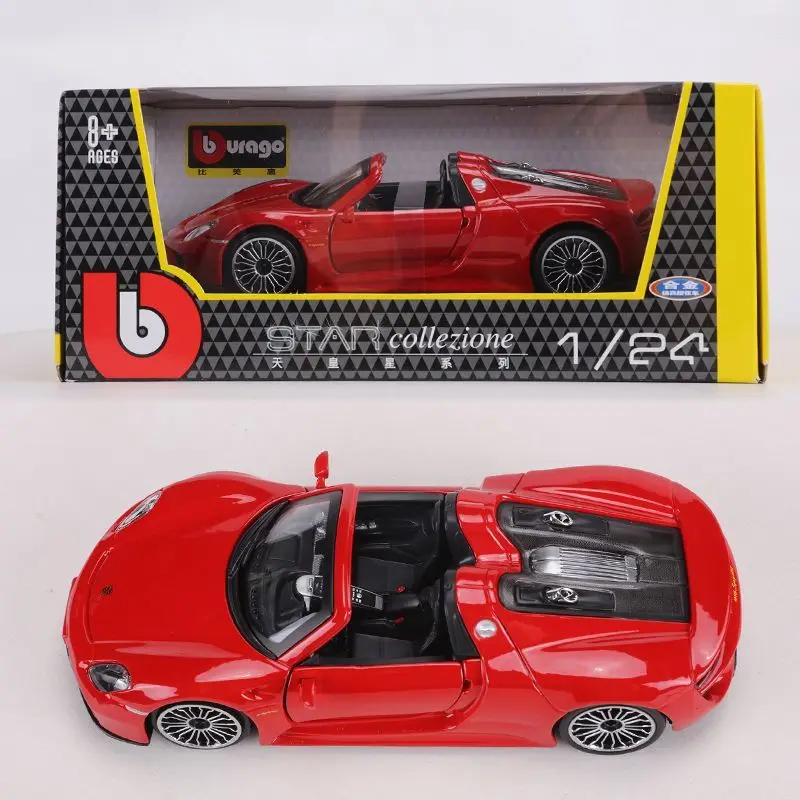 Vibrant Red Porsche 918 Spyder Diecast Model 5 Vibrant Red Porsche 918 Spyder Diecast Model - Image 5