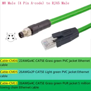Industrial M8 to RJ45 Shielded Ethernet Cable 1m 16 S88eb6bad81924c9281fec7e7aac943dfR