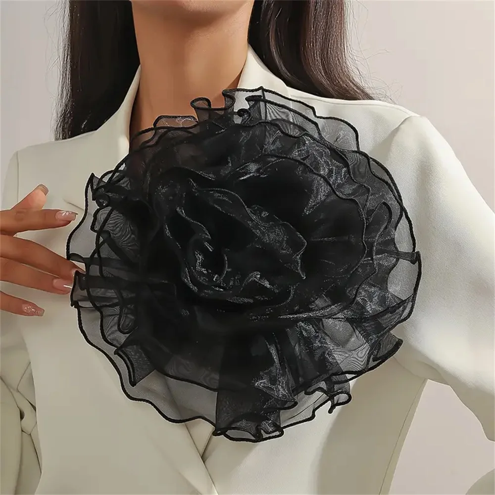 Oversized Mesh Flower Brooch – 27cm 4 Oversized Mesh Flower Brooch – 27cm - Image 4
