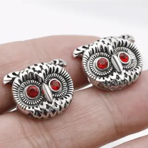Silver OwlCufflinks for Men and Women 9 S892ae6ea2bbb41d1b943d00b078a472dZ