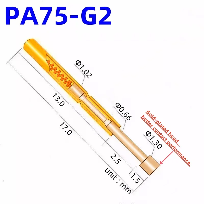 Gold-Coated Spring Test Probe Set (100 pcs) 2 Gold-Coated Spring Test Probe Set (100 pcs) - Image 2