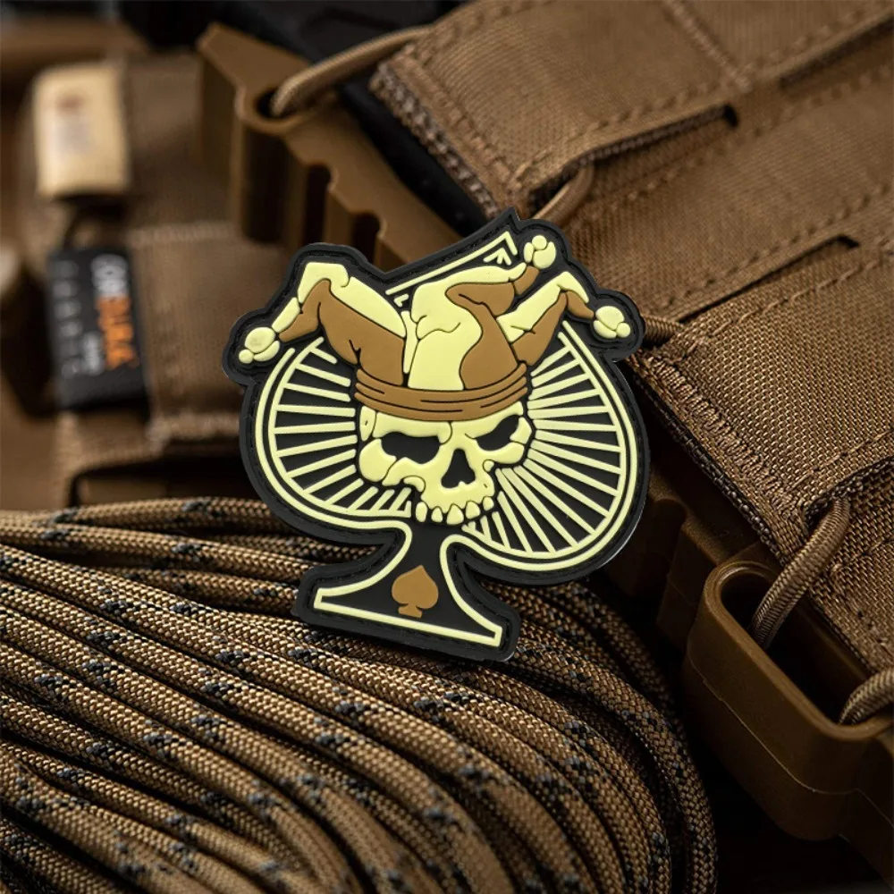 Joker Skeleton Spades PVC Patch in Vibrant Colors 6 Joker Skeleton Spades PVC Patch in Vibrant Colors - Image 6