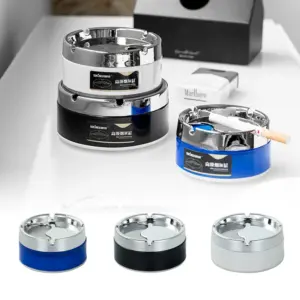 Sleek Stainless Steel Windproof Ashtray