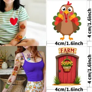 Colorful Farm Cartoon Temporary Tattoos Set 11 S8a2e26d3867643918c787fb82343da5cl