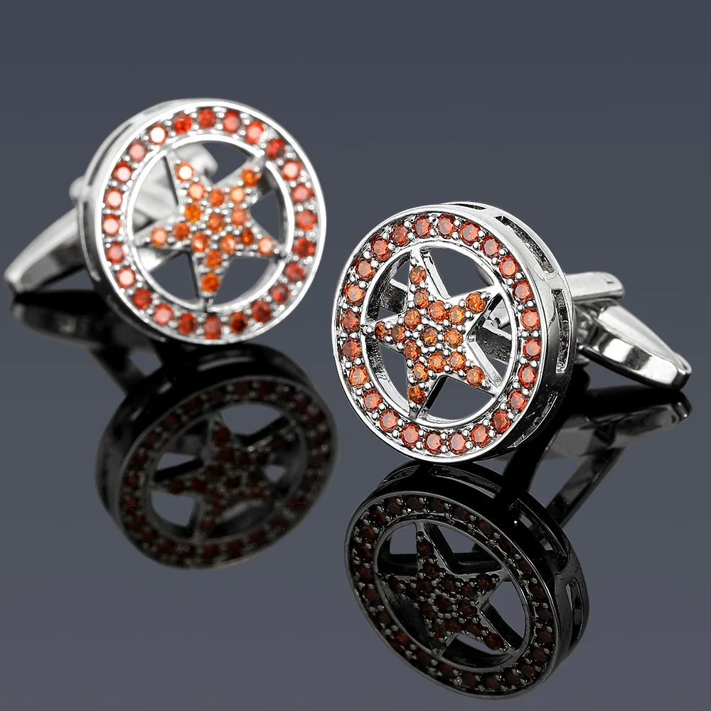 Five-Pointed Star Cufflinks in Alloy with Diamantes 9 Five-Pointed Star Cufflinks in Alloy with Diamantes - Image 9