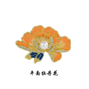 Elegant Enamel Peony Flower Brooch for Women 16 S8a653176c8b3443a9338b98911987c7c2