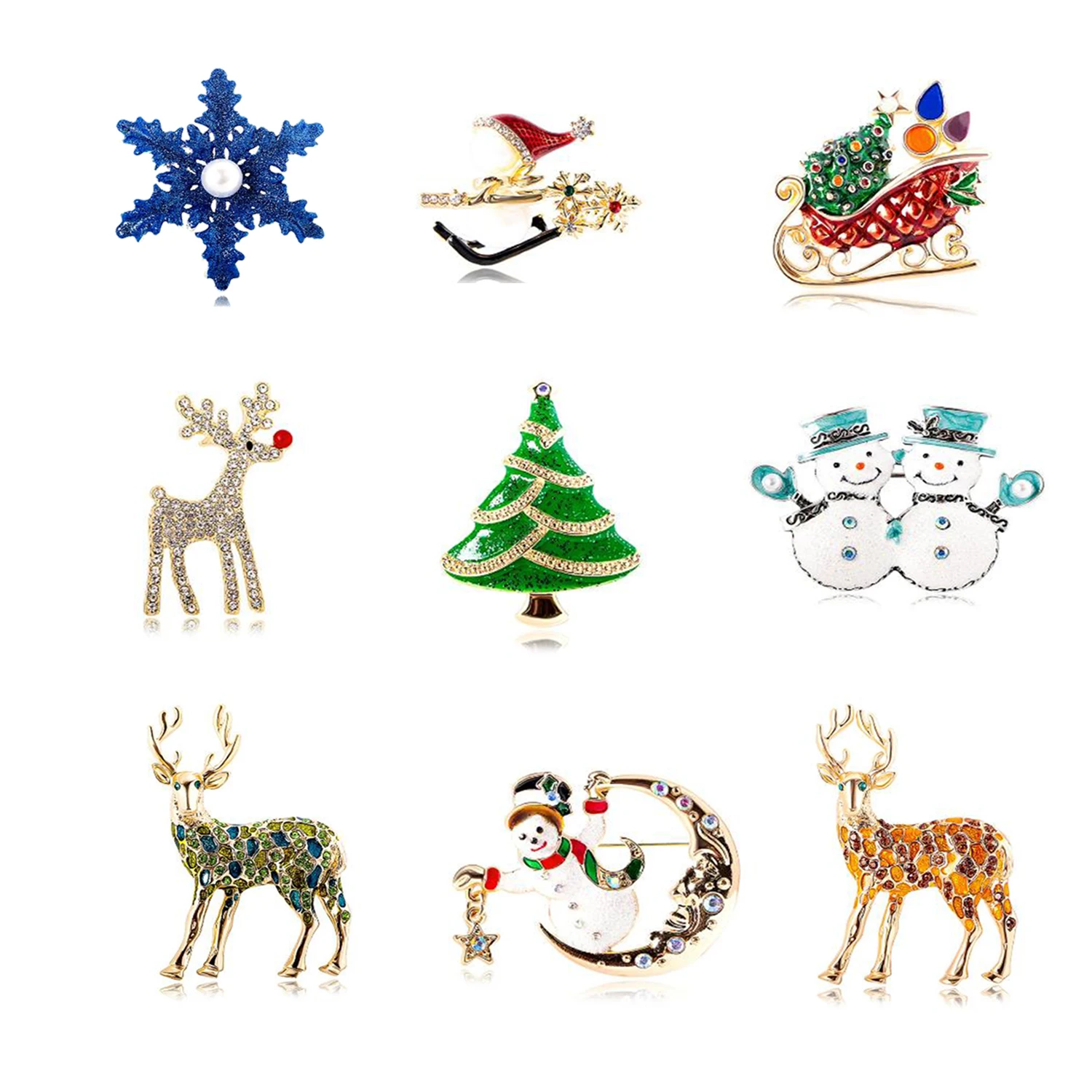 Festive Christmas Brooch Collection 1 Festive Christmas Brooch Collection