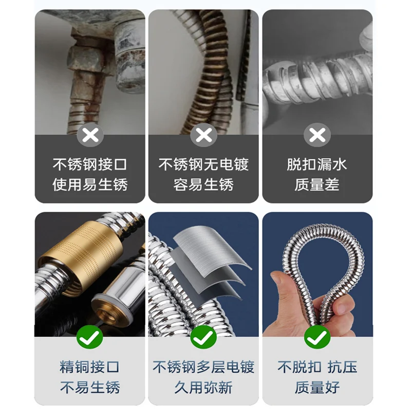 Premium Stainless Steel Shower Hose 1.5M-3M 4 Premium Stainless Steel Shower Hose 1.5M-3M - Image 4