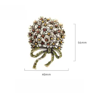 Vintage Floral Brooch with Gem Accents 7 S8acea16b657340729c50ead8189180c1M