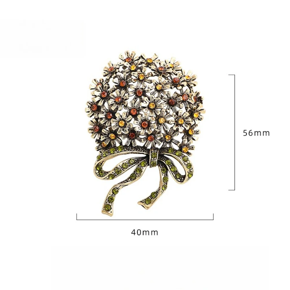 Vintage Floral Brooch with Gem Accents 2 Vintage Floral Brooch with Gem Accents - Image 2