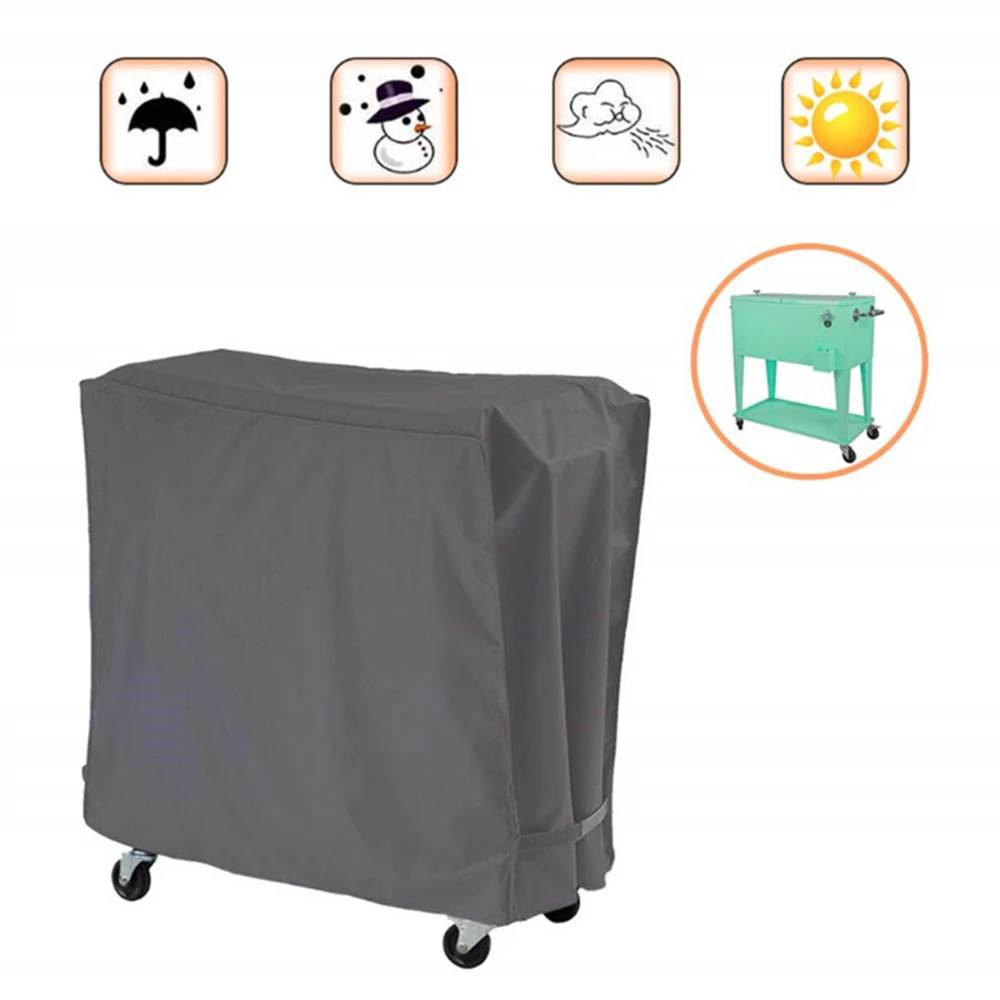 Outdoor Cooler Cart Cover 80-Quart Waterproof Grey 2 Outdoor Cooler Cart Cover 80-Quart Waterproof Grey - Image 2