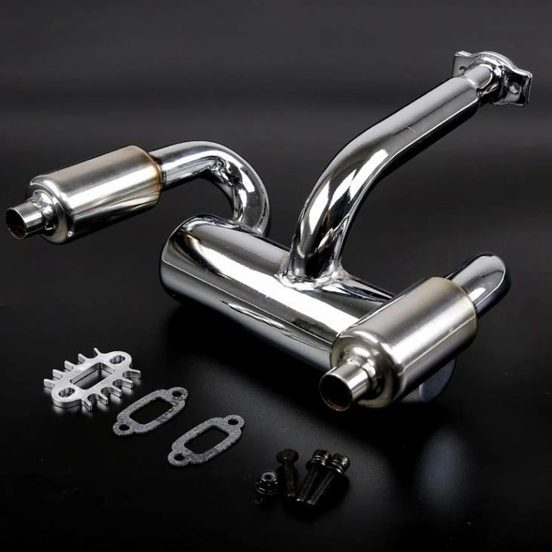 CNC Metal Twin Exhaust for 1/5 Scale RC 4 CNC Metal Twin Exhaust for 1/5 Scale RC - Image 4