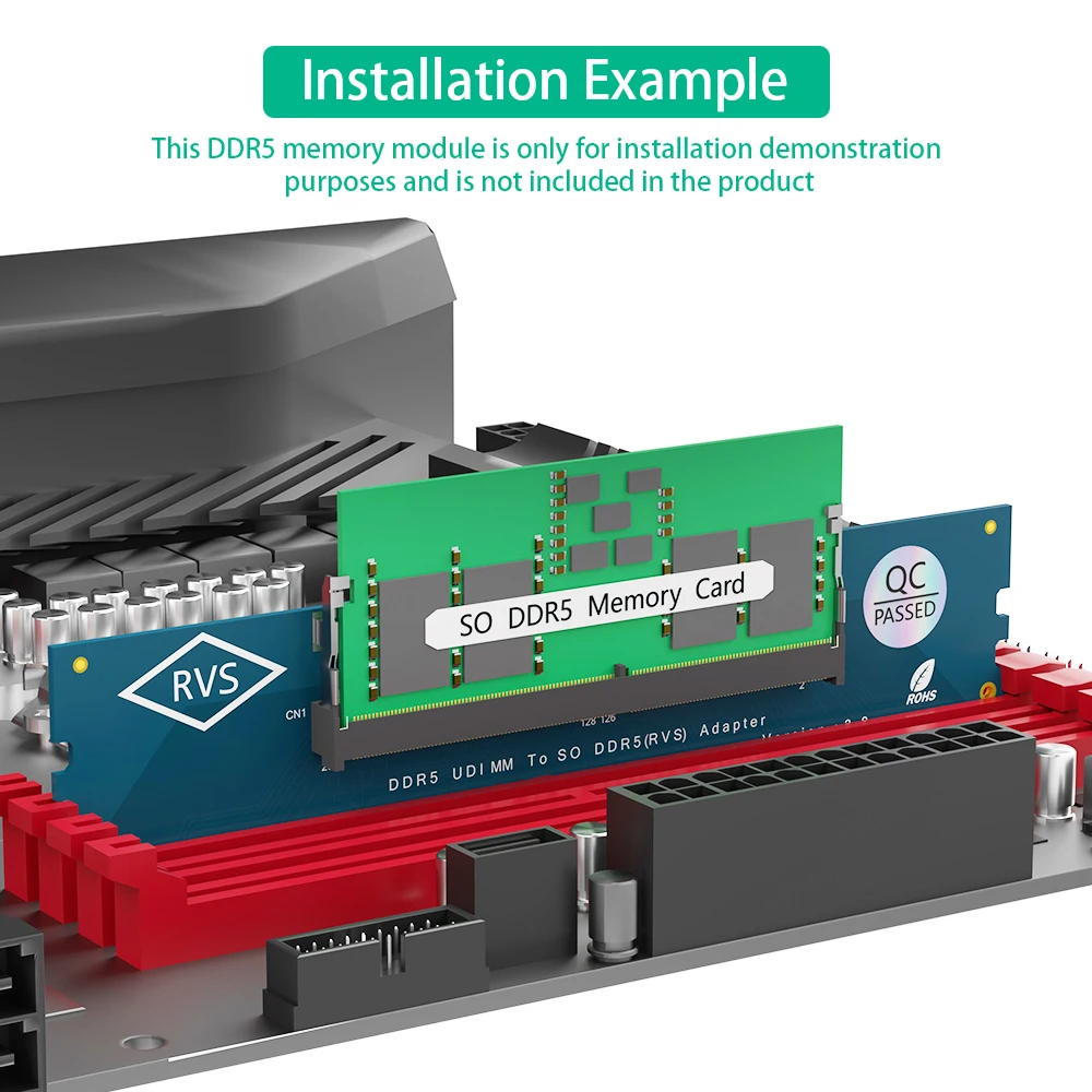 DDR5 SO-DIMM to U-DIMM Adapter 133x29mm 6 DDR5 SO-DIMM to U-DIMM Adapter 133x29mm - Image 6