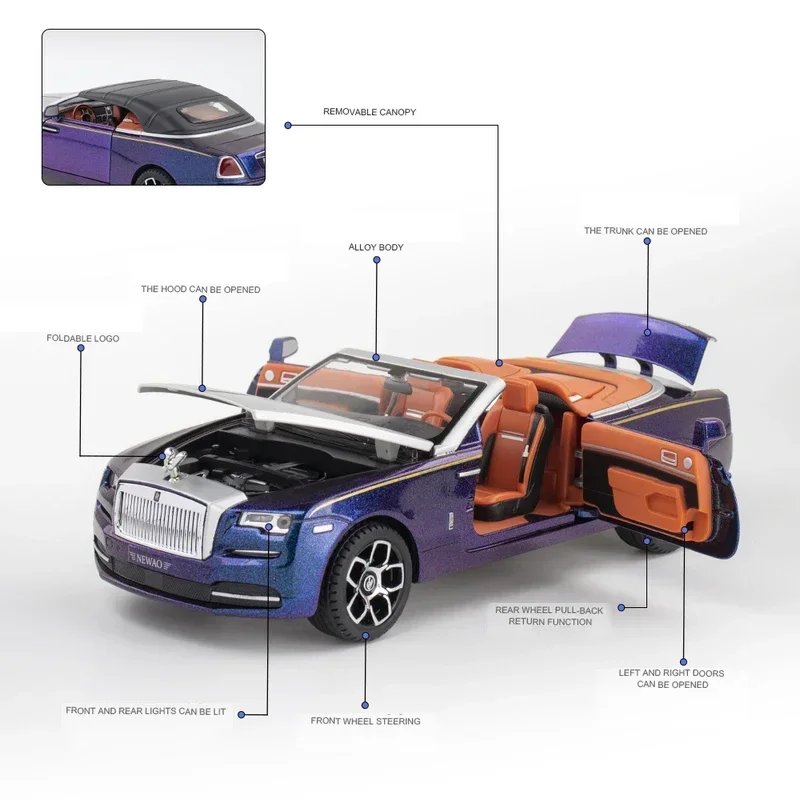 Rolls Royce Dawn 1:24 Scale Diecast Model 2 Rolls Royce Dawn 1:24 Scale Diecast Model - Image 2