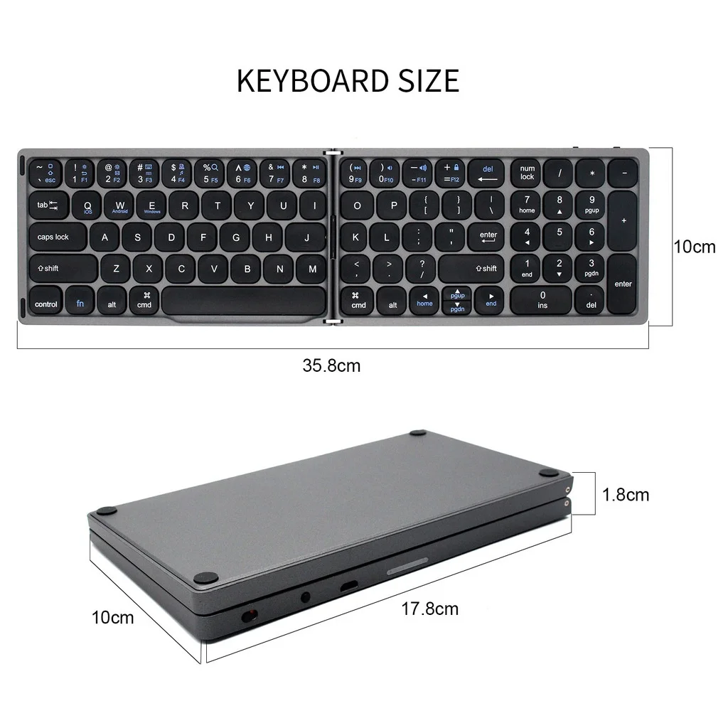 Foldable Wireless Bluetooth Keyboard for Travel 4 Foldable Wireless Bluetooth Keyboard for Travel - Image 4