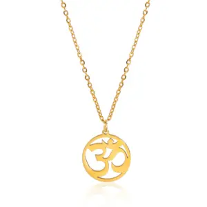 Stainless Steel OM Yoga Pendant Necklace 14 S8b76cff43c434b23849d28a975f2f5f4Q