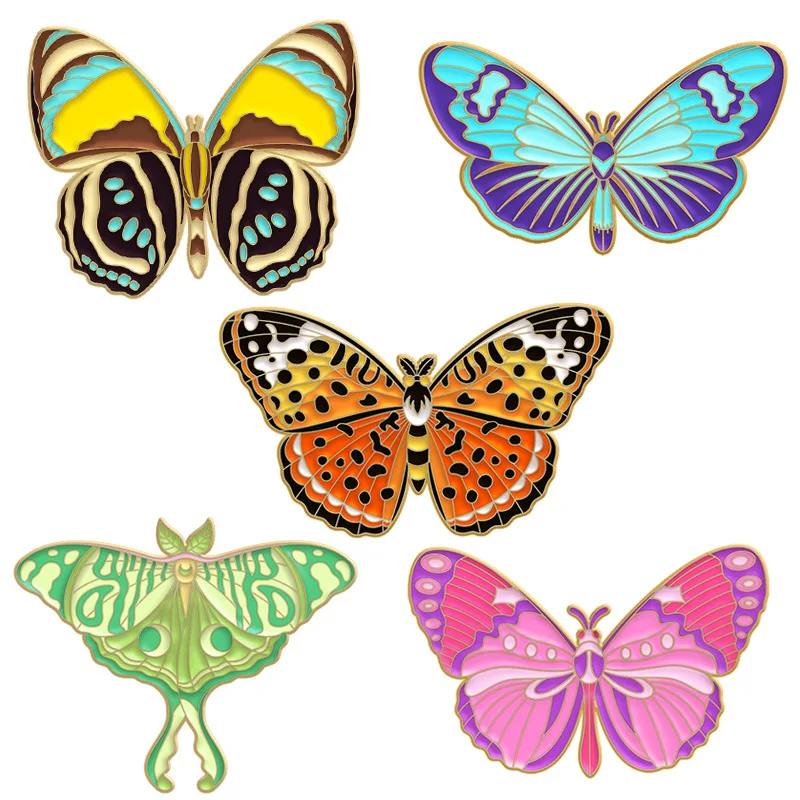 Colorful Butterfly & Moth Enamel Pin Collection 3 Colorful Butterfly & Moth Enamel Pin Collection - Image 3