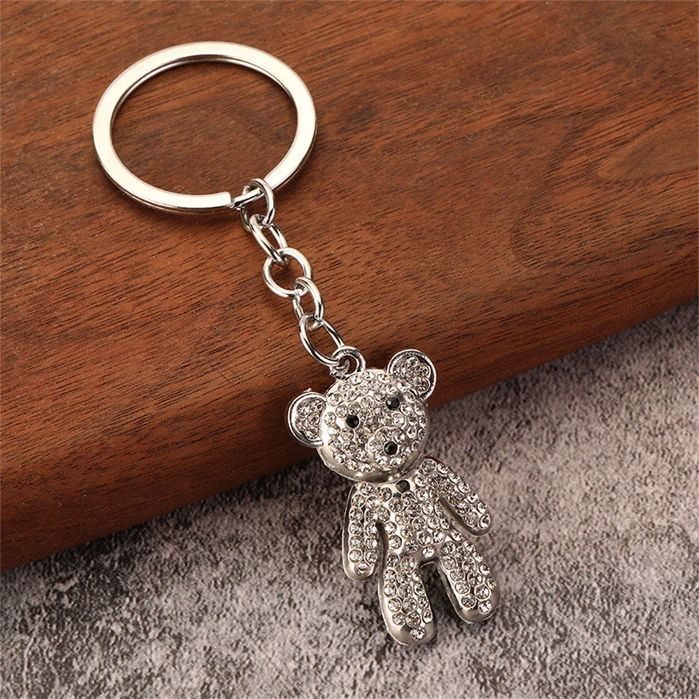 Rhinestone Bear Keychain in Silver, Gold, Rainbow 8 Rhinestone Bear Keychain in Silver, Gold, Rainbow - Image 8