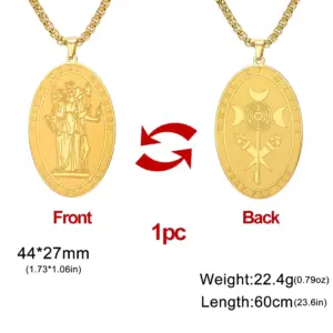 Stainless Steel Triple Moon Necklace 15 S8c83ac8fa0044ee9949e20eb64b19725L