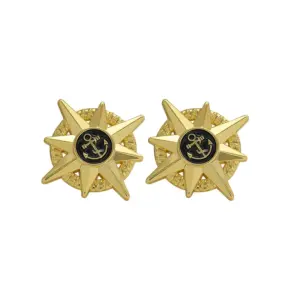 Nautical Star-Shaped Metal Brooch in Gold Tone 17 S8cb1005a32a14f82aab4269dcd71991fe