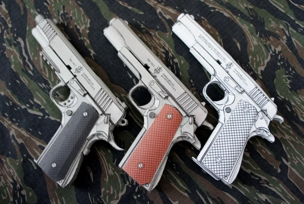 1911 Pistol 3D Paper Model Kit 6 1911 Pistol 3D Paper Model Kit - Image 6