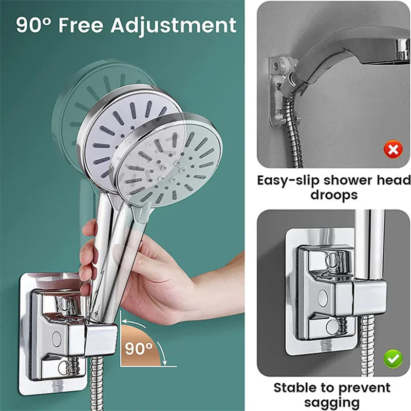 Modern Chrome Shower Holder for Handhelds 2 Modern Chrome Shower Holder for Handhelds - Image 2
