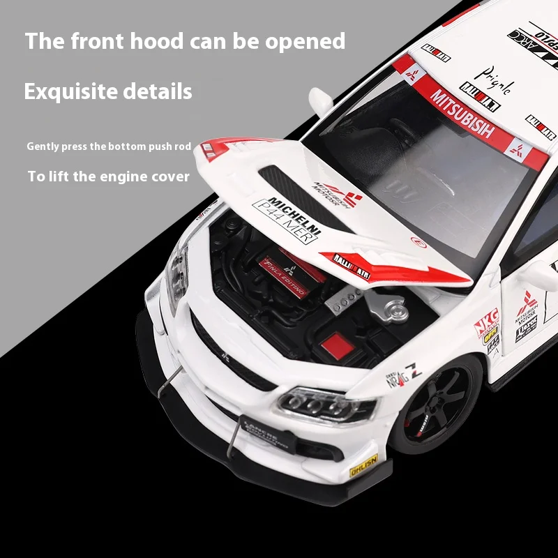 White Mitsubishi EVO 1:32 Diecast Model 3 White Mitsubishi EVO 1:32 Diecast Model - Image 3