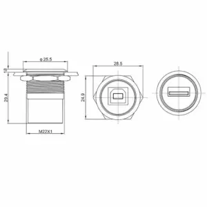 USB-B to USB Printer Adapter, 22mm diameter 14 S8d720c874fb54d4d8f452c02a2749094g