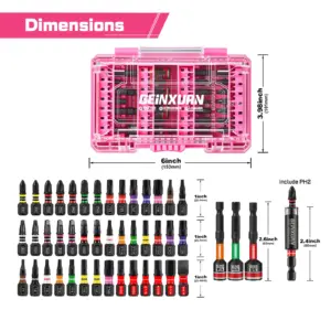 Pink Transparent Impact Screwdriver Bits Set 8 S8d74388bd25e4ba491fcb383d5f448fev
