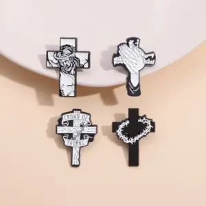 Christian Black and White Brooch Collection 13 S8da11bed200549c78316e23172e4d970P