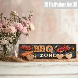 Vintage BBQ Zone Metal Sign 40cm x 10cm 7 S8daa55f6a2cc43ac8e44a7b455b6ac03x