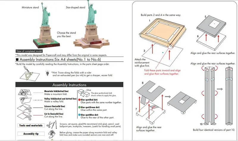 Statue of Liberty 3D Paper Model Kit 2 Statue of Liberty 3D Paper Model Kit - Image 2
