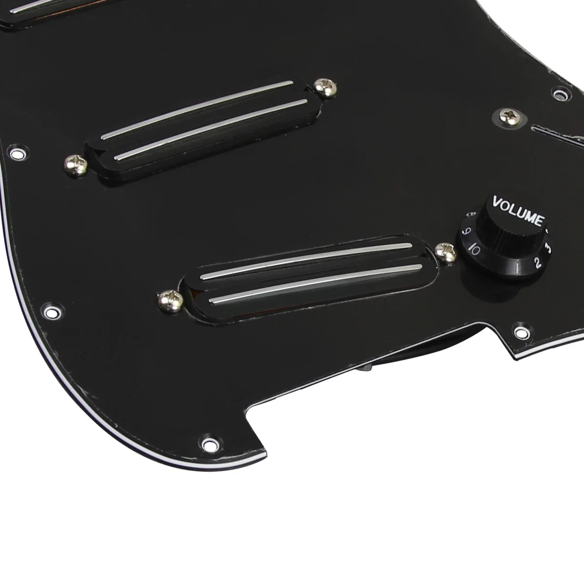 Black Alnico 5 Dual Rails Strat Pickguard 5 Black Alnico 5 Dual Rails Strat Pickguard - Image 5