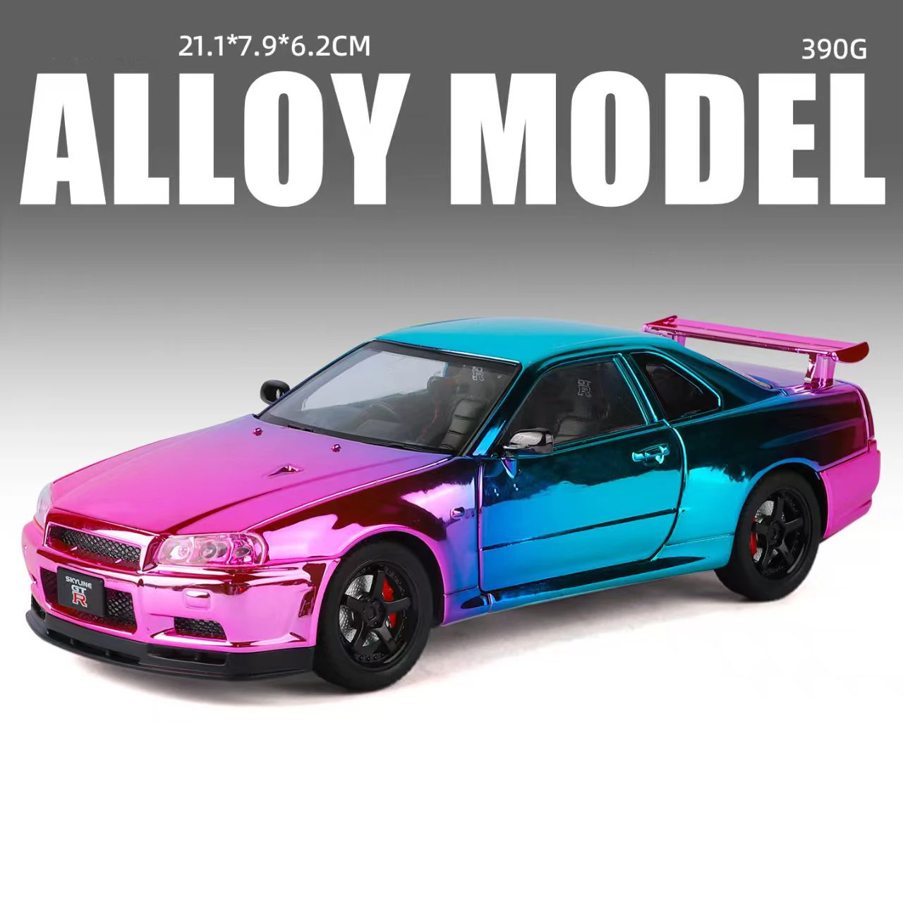 1:24 Nissan GT-R R34 Alloy Model in Vibrant Colors 8 1:24 Nissan GT-R R34 Alloy Model in Vibrant Colors - Image 8